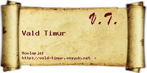 Vald Timur névjegykártya